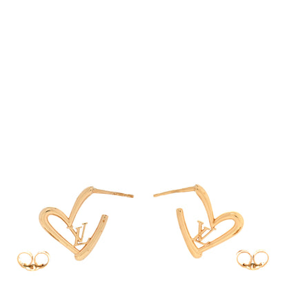 Louis Vuitton Fall In Love Heart Earrings PM Gold 3 of 6