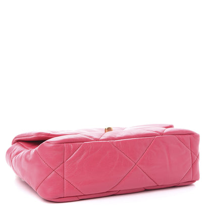 Chanel Lambskin Quilted Medium 19 Flap Dark Pink 4 of 10