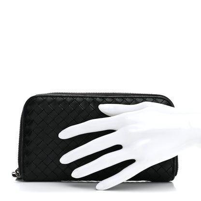 Bottega Veneta Nappa Intrecciato Zip Around Wallet Black 2 of 7