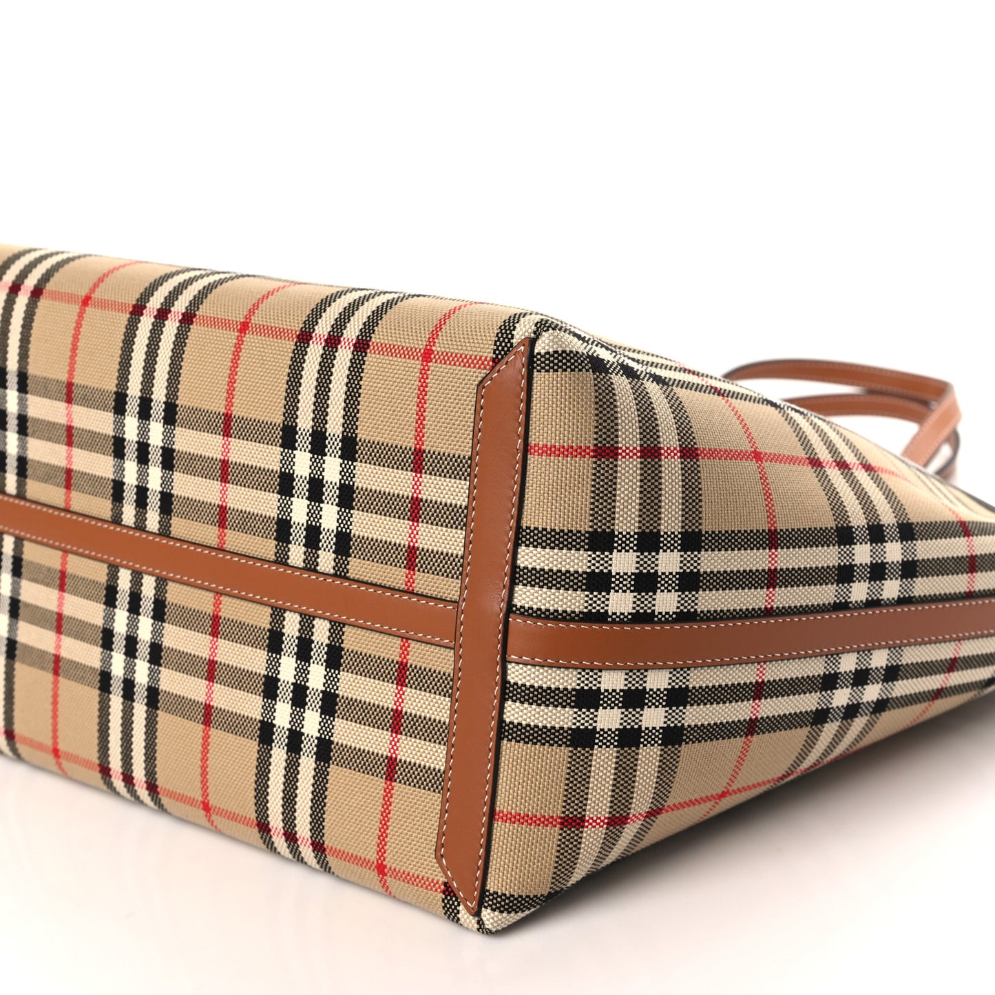 Cotton Vintage Check Medium London Tote Bag Briar Brown Black