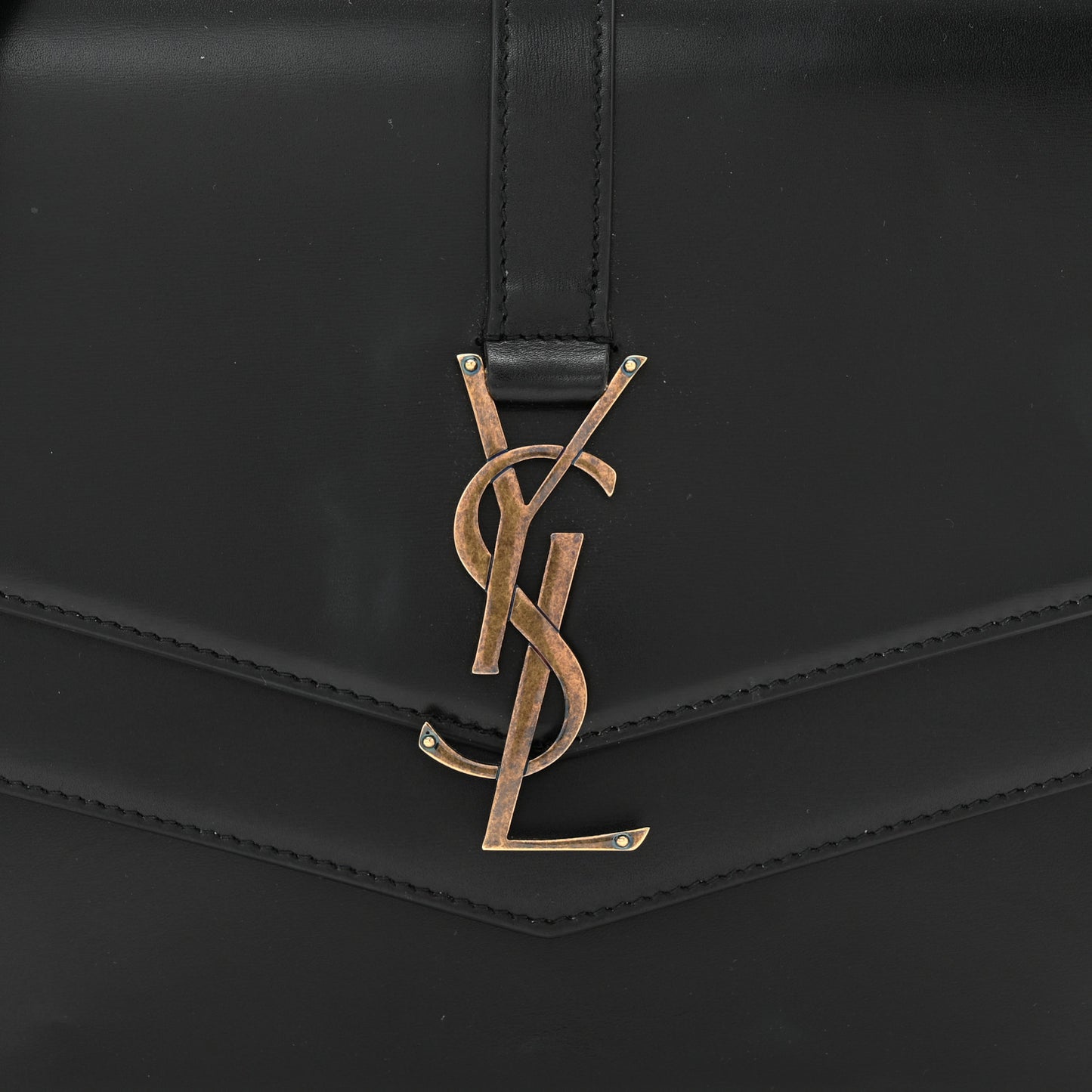 Smooth Calfskin Monogram Medium Sulpice Shoulder Bag Black