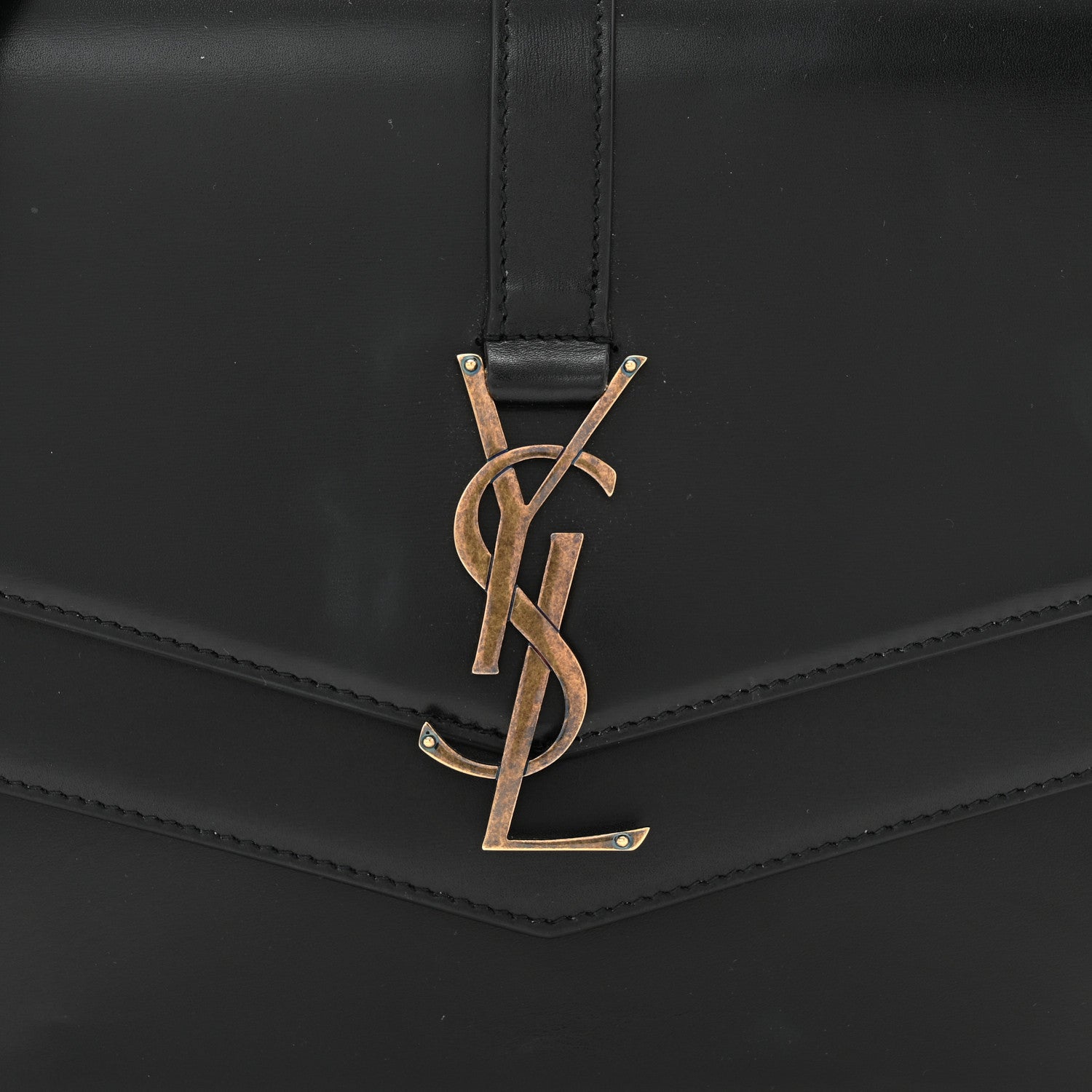Saint Laurent Smooth Calfskin Monogram Medium Sulpice Shoulder Bag Black 7 of 10