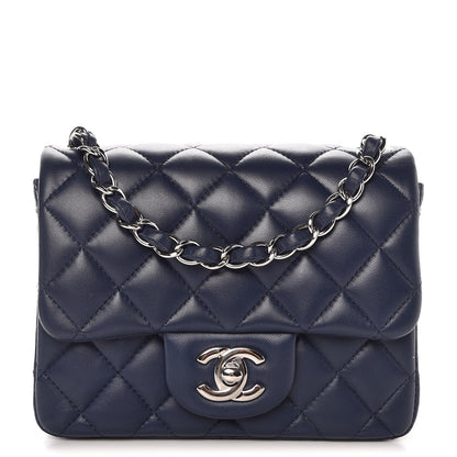 Chanel Lambskin Quilted Mini Square Flap Navy 1 of 9