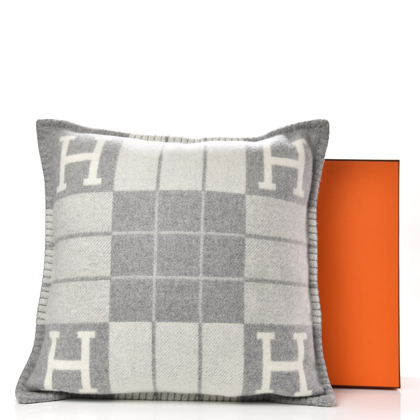 Wool Cashmere Avalon III Pillow PM Ecru Gris Clair