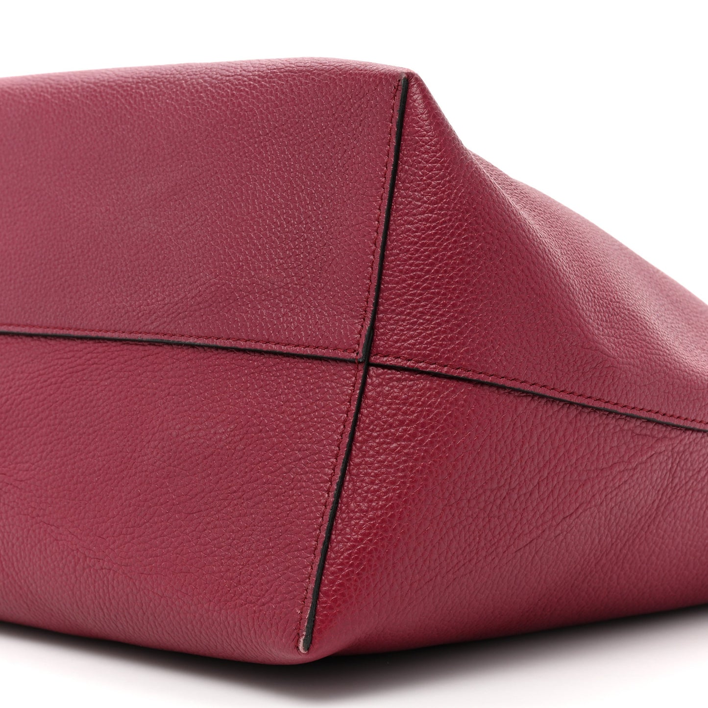 Grained Calfskin Skull Open Shopper Tote Burgundy
