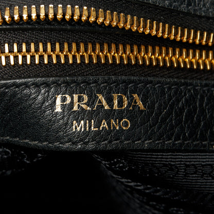 Prada Vitello Phenix Logo Hobo Black 6 of 10