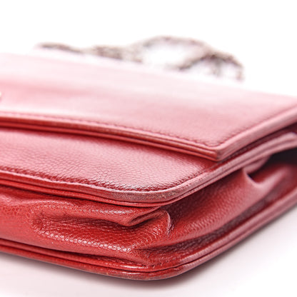 Chanel Caviar Sevruga Wallet on Chain WOC Red 11 of 12