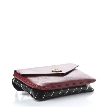 Gucci Calfskin Diagonal GG Medium Thiara Double Envelope Shoulder Bag Black Red 4 of 10