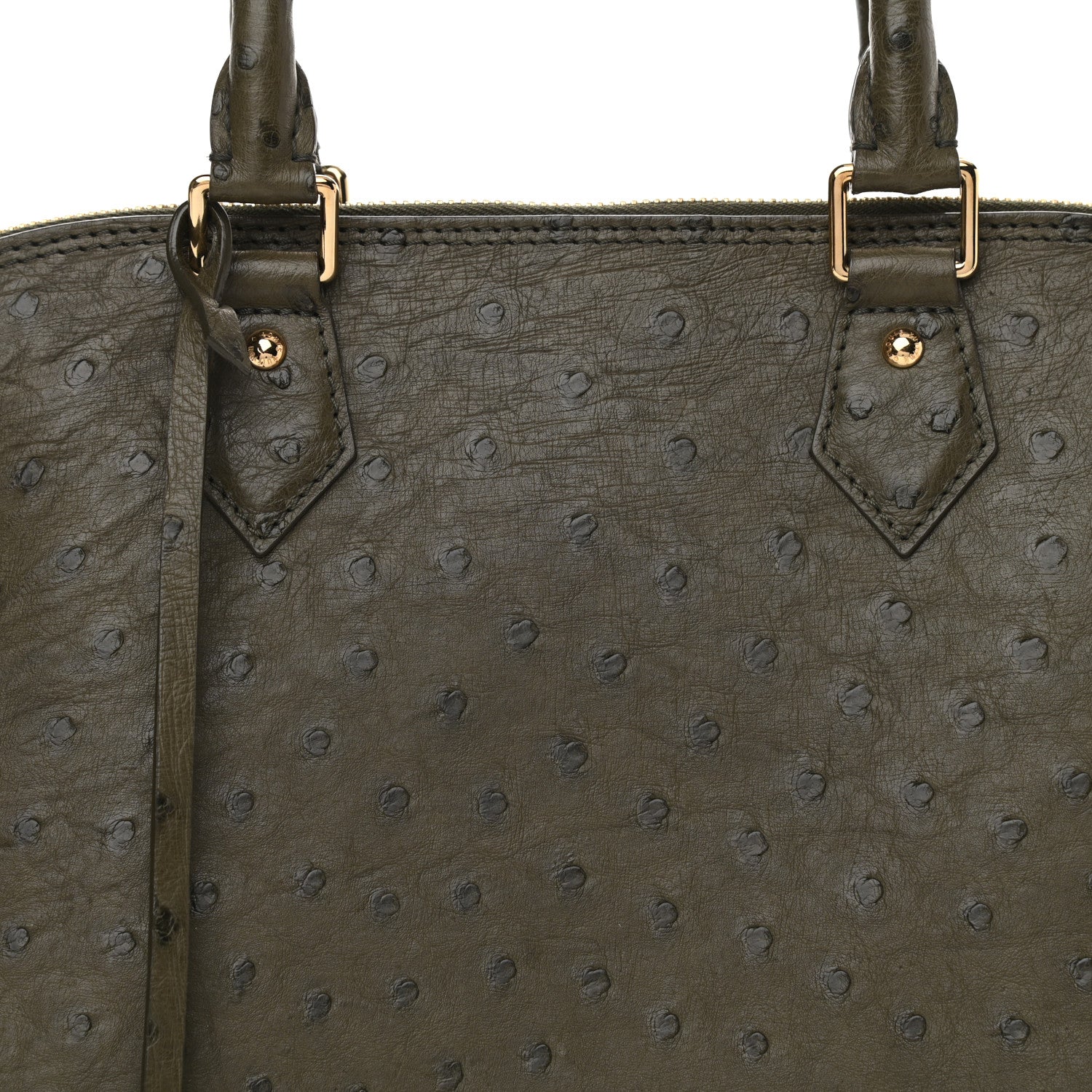 Louis Vuitton Ostrich Alma GM Olive 7 of 14
