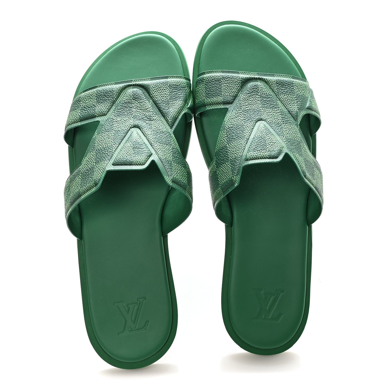 Louis Vuitton Damier Calfskin Mens LV Oasis Mules 12 Green 2 of 10