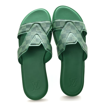 Louis Vuitton Damier Calfskin Mens LV Oasis Mules 12 Green 2 of 10