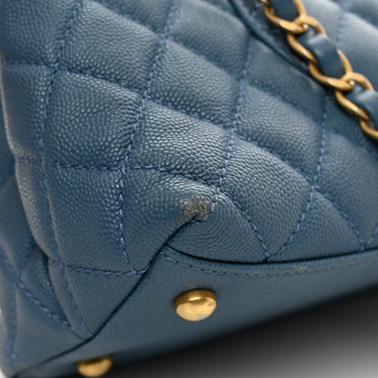 Chanel Caviar Quilted Small Coco Handle Flap Blue 11 of 12