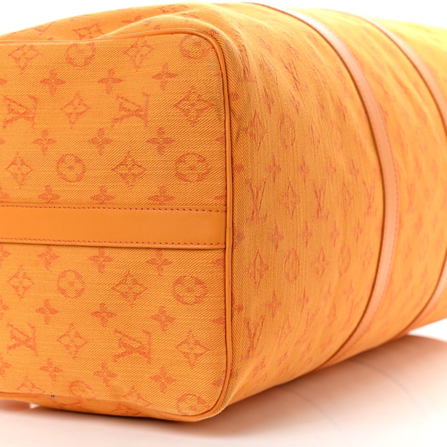 Louis Vuitton Denim Monogram Keepall Bandouliere 50 Ocre 8 of 13