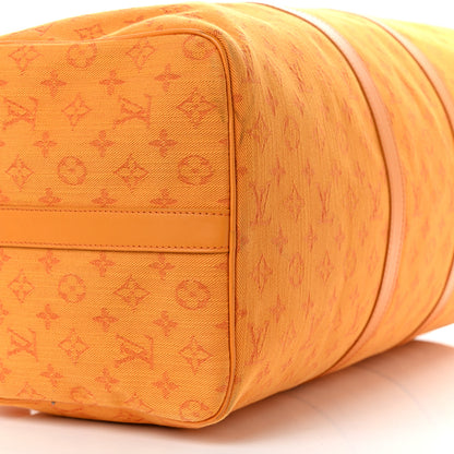 Louis Vuitton Denim Monogram Keepall Bandouliere 50 Ocre 8 of 13