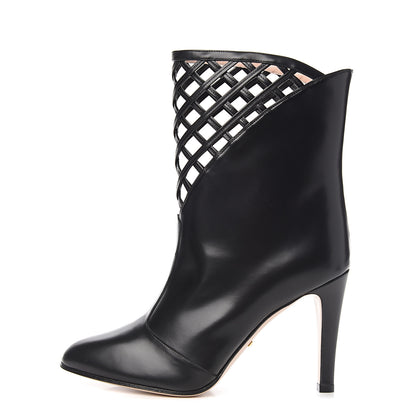Gucci Plume Calfskin Damir Lattice Cutout Boots 39 Black 1 of 10