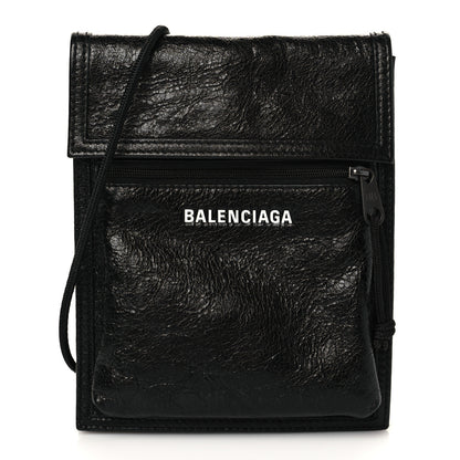 Balenciaga Agneau Arena Small Explorer Crossbody Pouch Black 1 of 6
