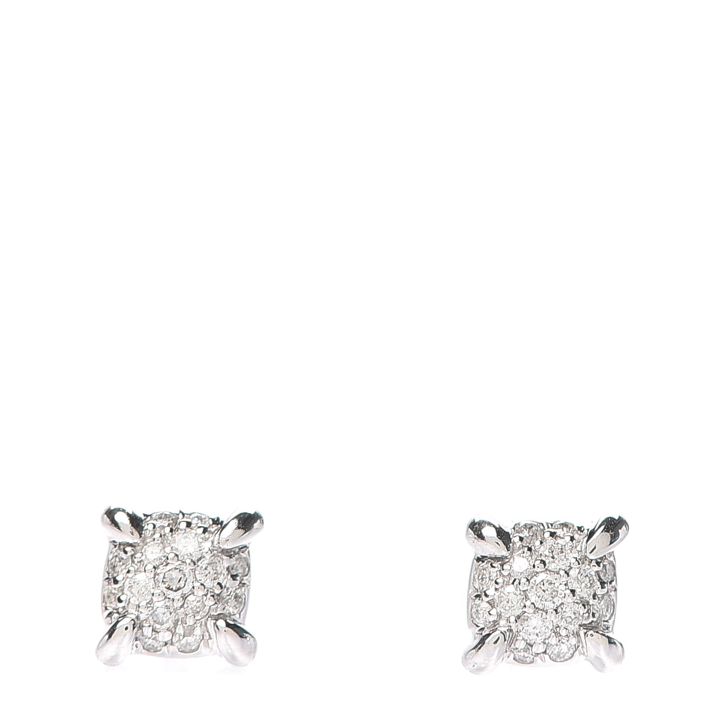 18K White Gold Diamond 5mm Chatelaine Stud Earrings