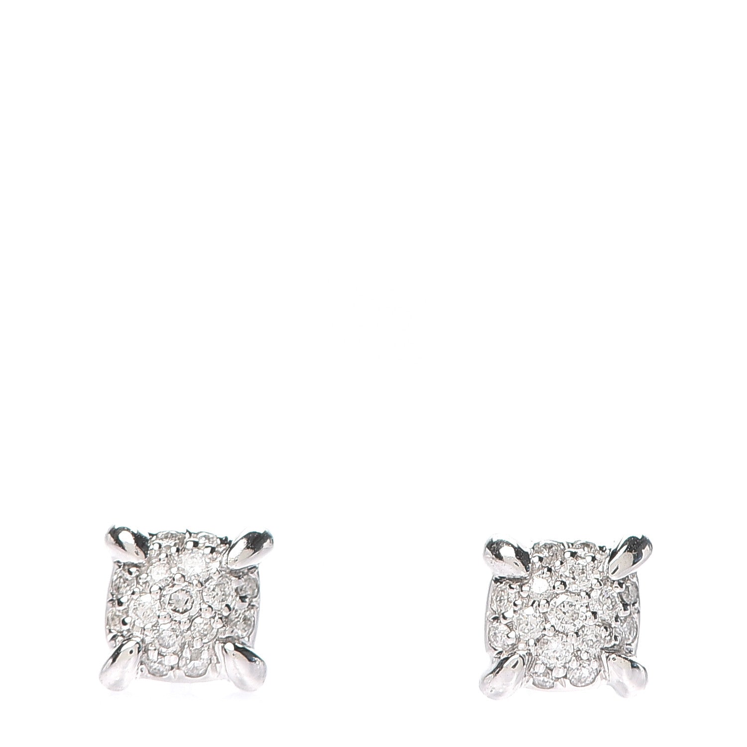 David Yurman 18K White Gold Diamond 5mm Chatelaine Stud Earrings 1 of 6