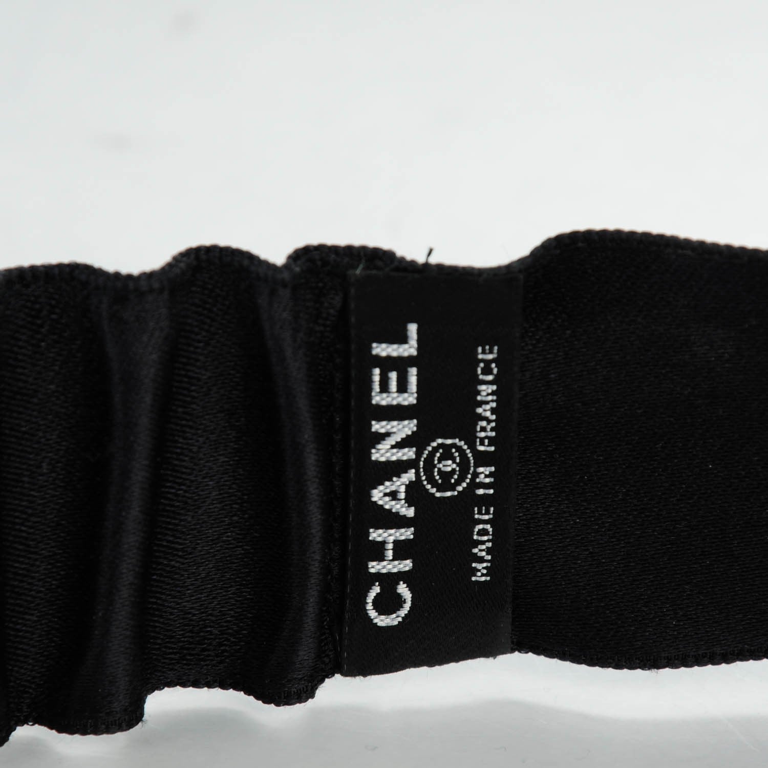 Chanel Silk Camellia Headband Ivory Black 4 of 5