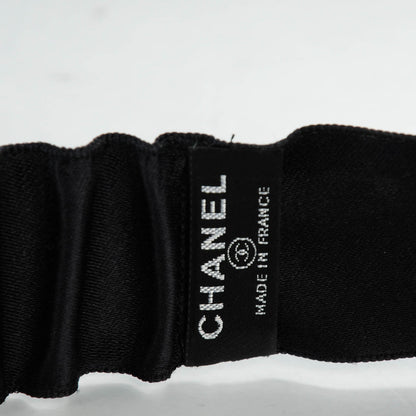 Chanel Silk Camellia Headband Ivory Black 4 of 5