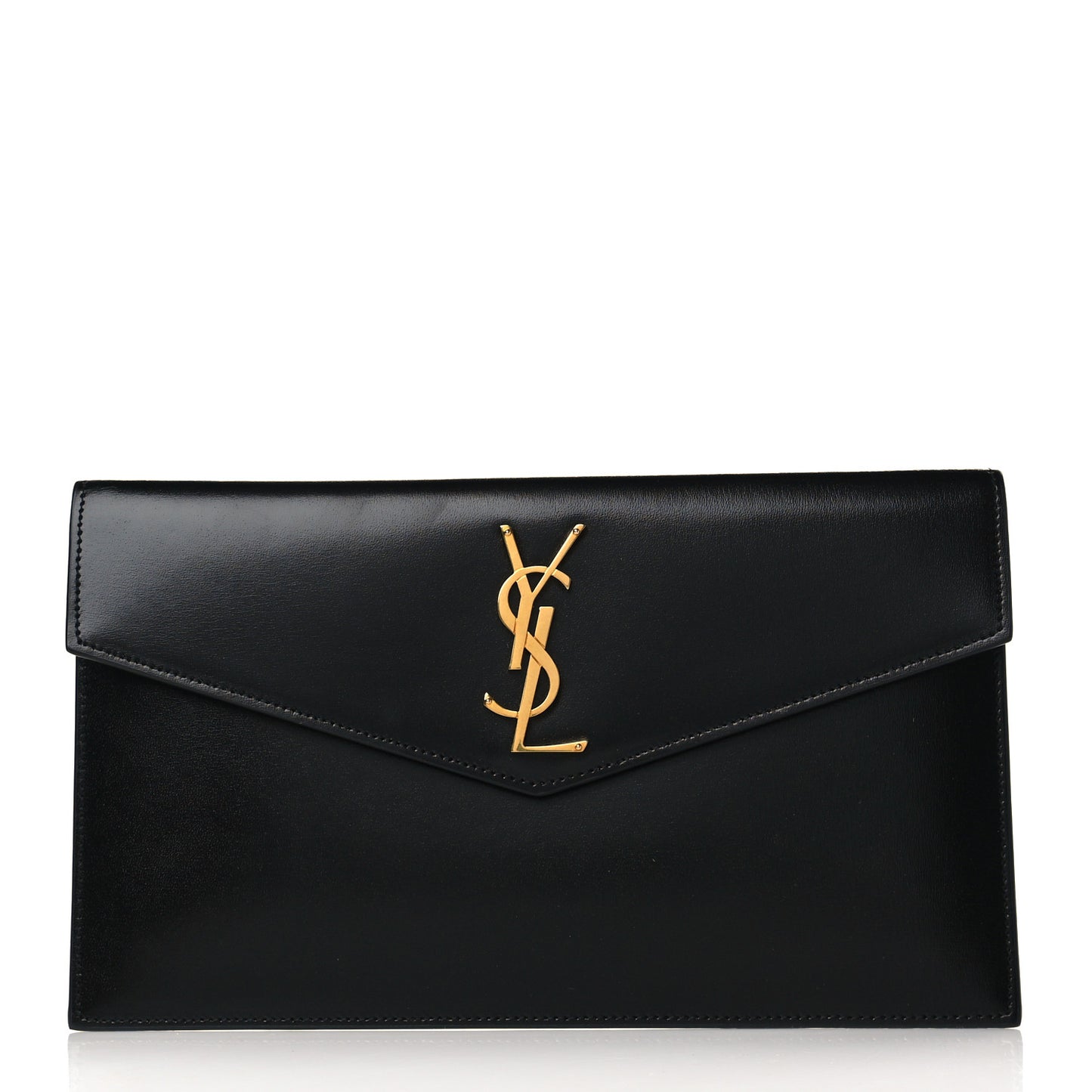 Smooth Shiny Calfskin Monogram Uptown Pouch Black