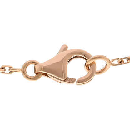 Van Cleef & Arpels 18K Rose Gold Diamond Pink Porcelain Vintage Alhambra Pendant Necklace 6 of 7