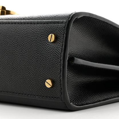 Saint Laurent Grain de Poudre Mini Classic Monogram Cassandra Top Handle Black 11 of 11