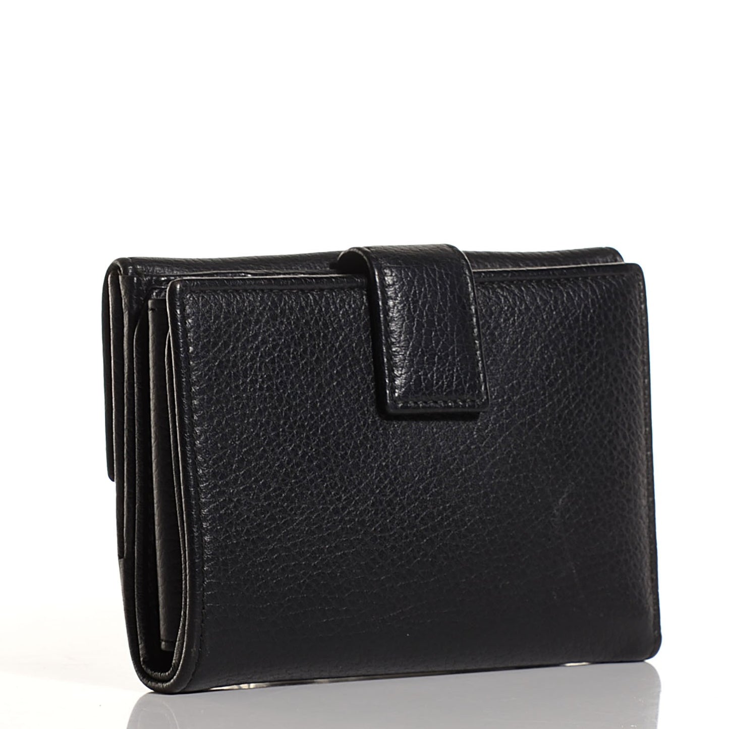 Calfskin French Flap Wallet Black