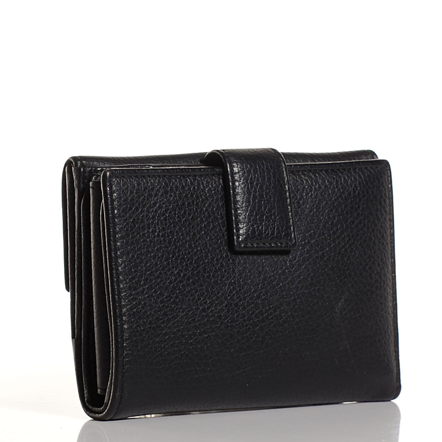Gucci Calfskin French Flap Wallet Black 3 of 6
