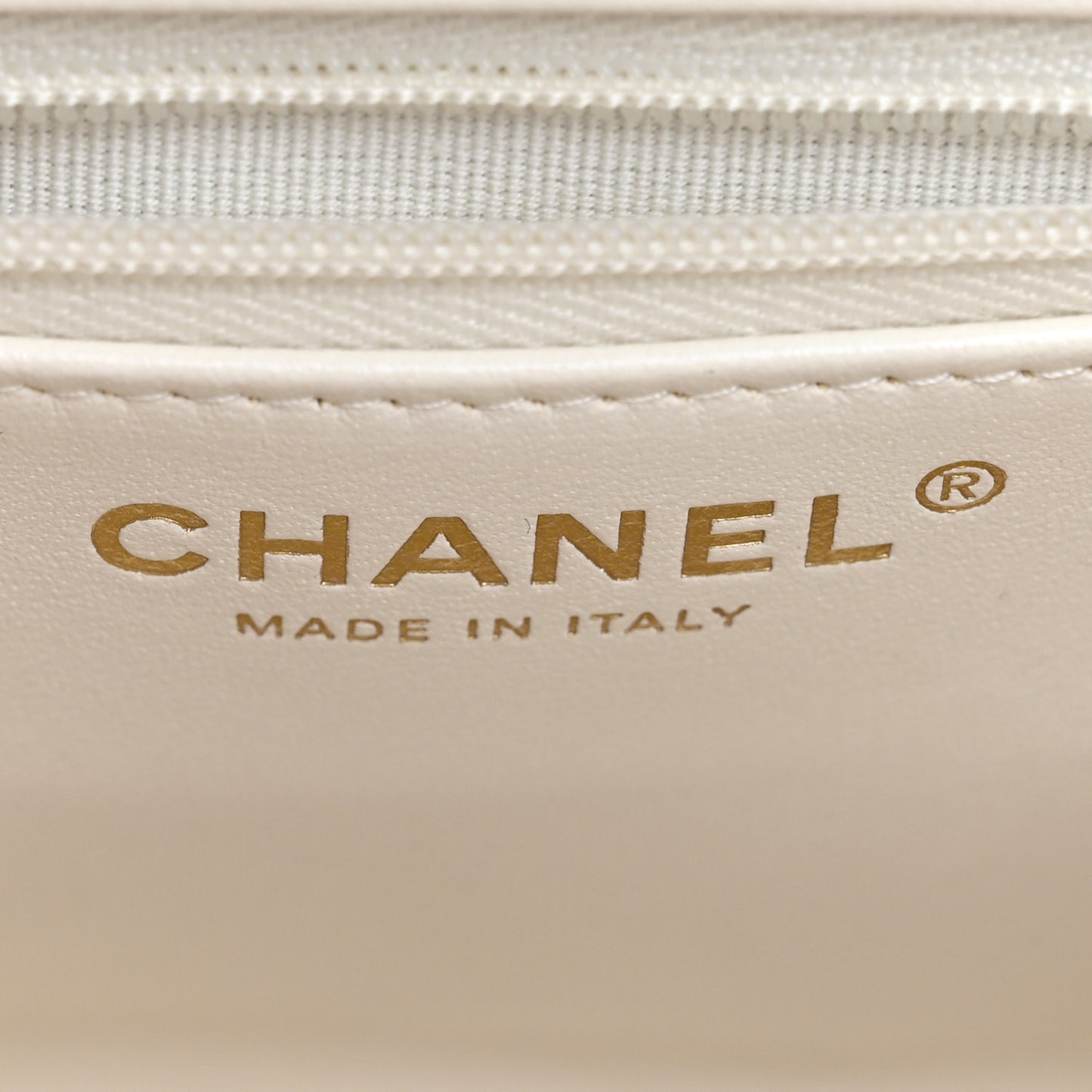 Shiny Aged Calfskin Quilted Nano Kelly Shopper White