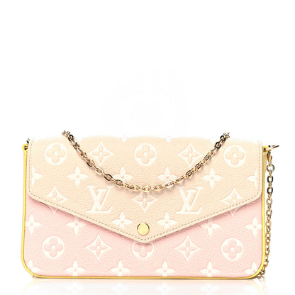 Louis Vuitton Empreinte Spring in the City Felicie Pochette Chain Wallet Pink Beige Yellow 3 of 11