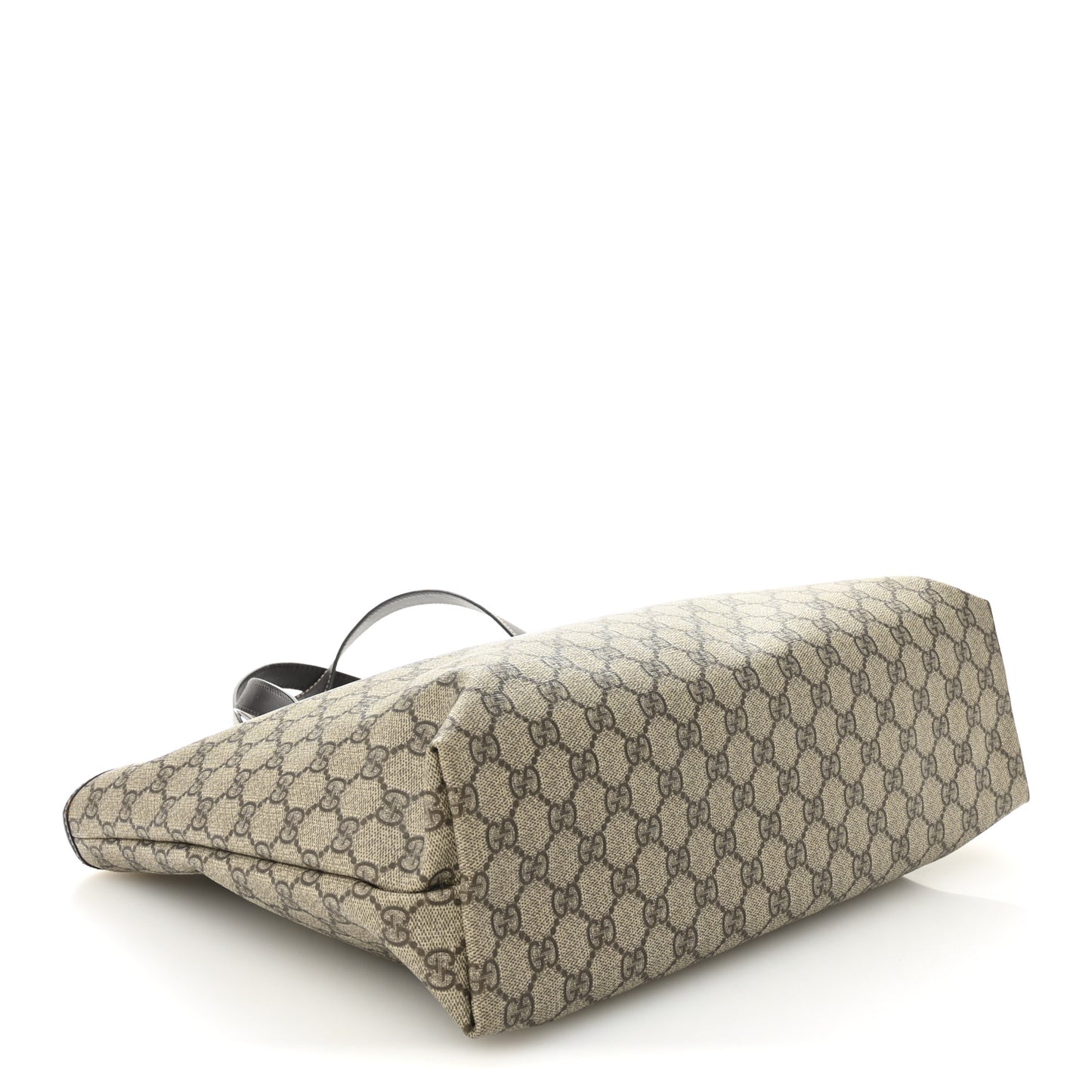 GG Supreme Monogram Medium Zippered Shopping Tote Dark Brown