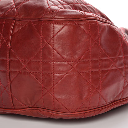 Christian Dior Lambskin Cannage Drawstring Bag Red 11 of 11
