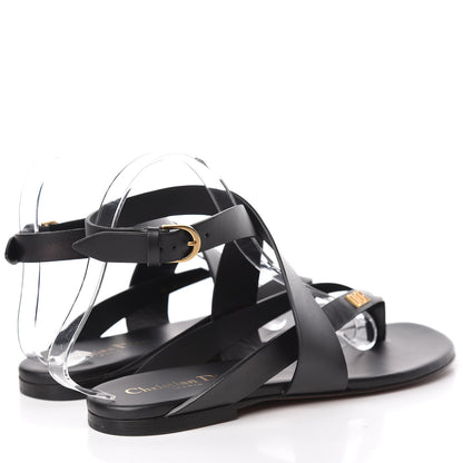 Christian Dior Calfskin Up Thong Sandal 37 Black 4 of 9