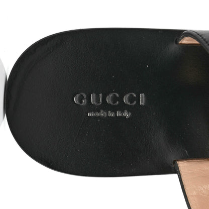 Gucci Calfskin GG Marmont Thong Sandals 38.5 Black 7 of 7
