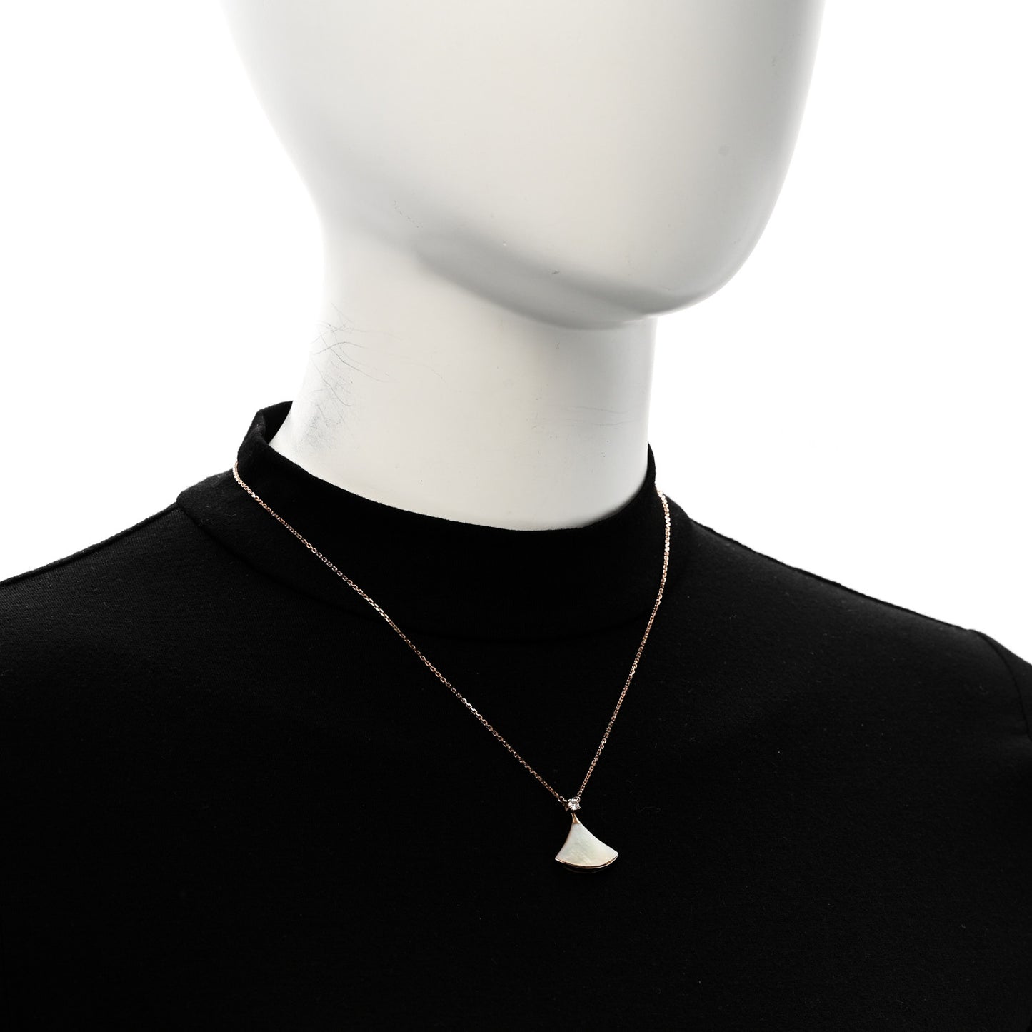 18K Rose Gold Diamond Mother of Pearl Divas' Dream Pendant Necklace