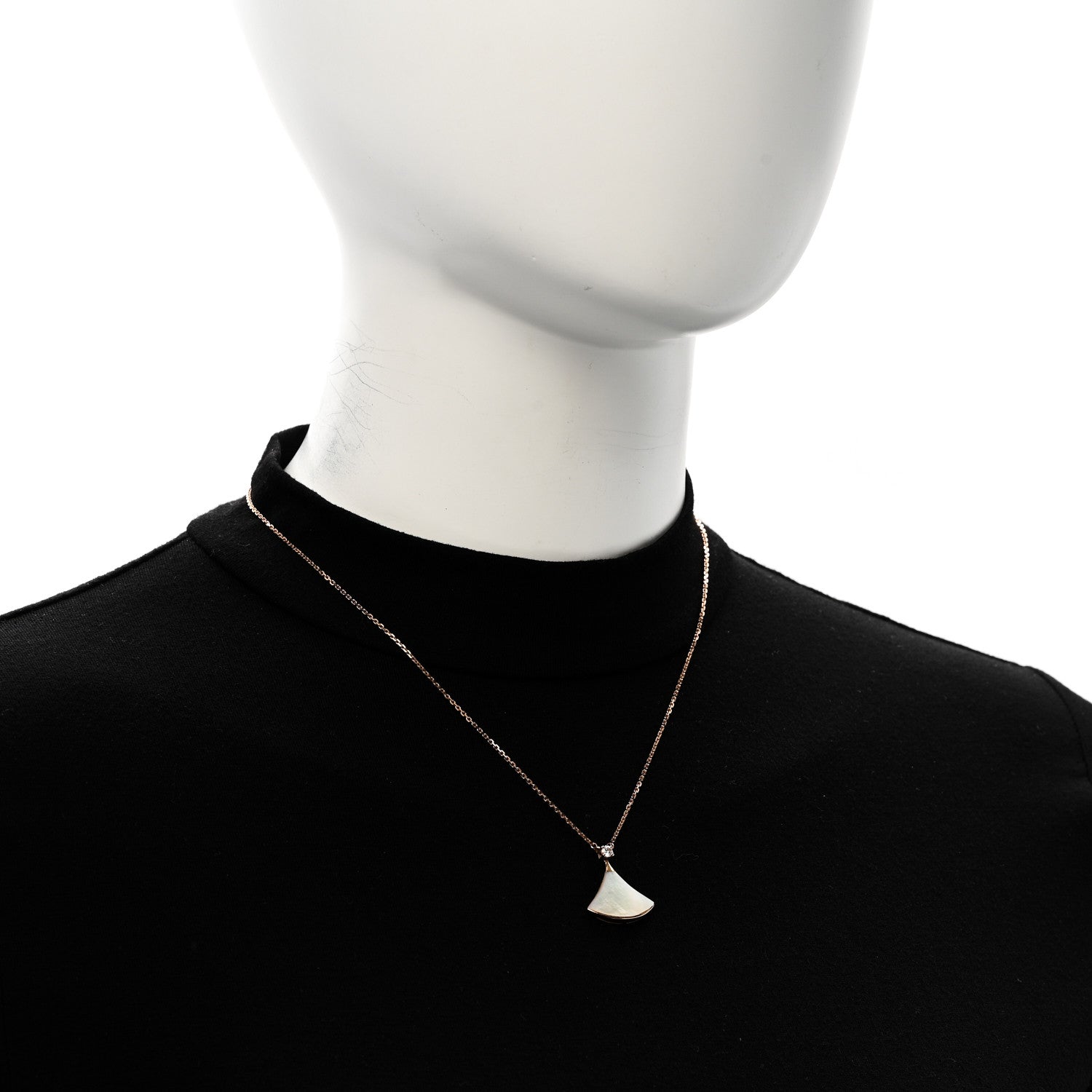 Bulgari 18K Rose Gold Diamond Mother of Pearl Divas' Dream Pendant Necklace 2 of 5