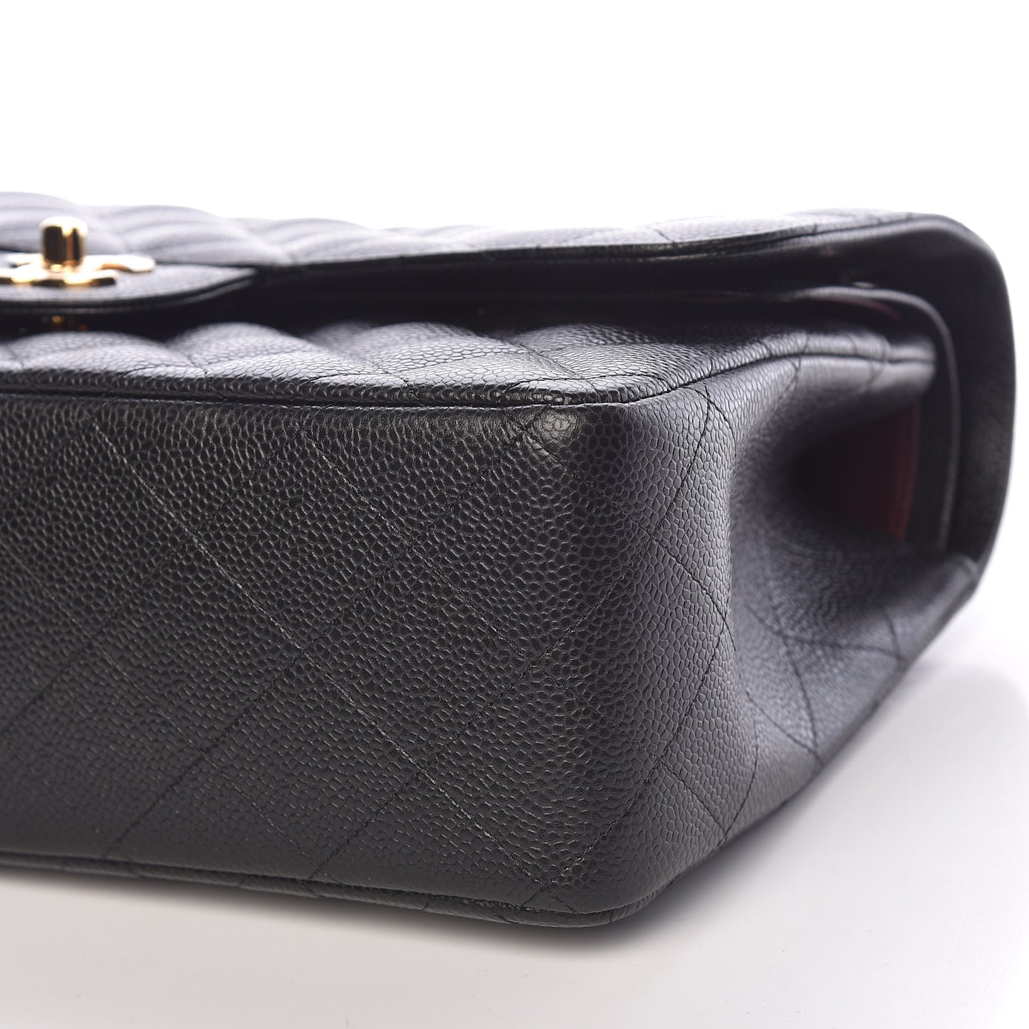 Caviar Quilted Jumbo Double Flap Black
