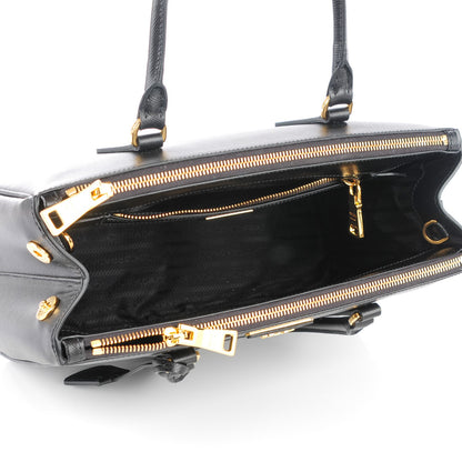 Prada Saffiano Small Galleria Double Zip Tote Black 8 of 10