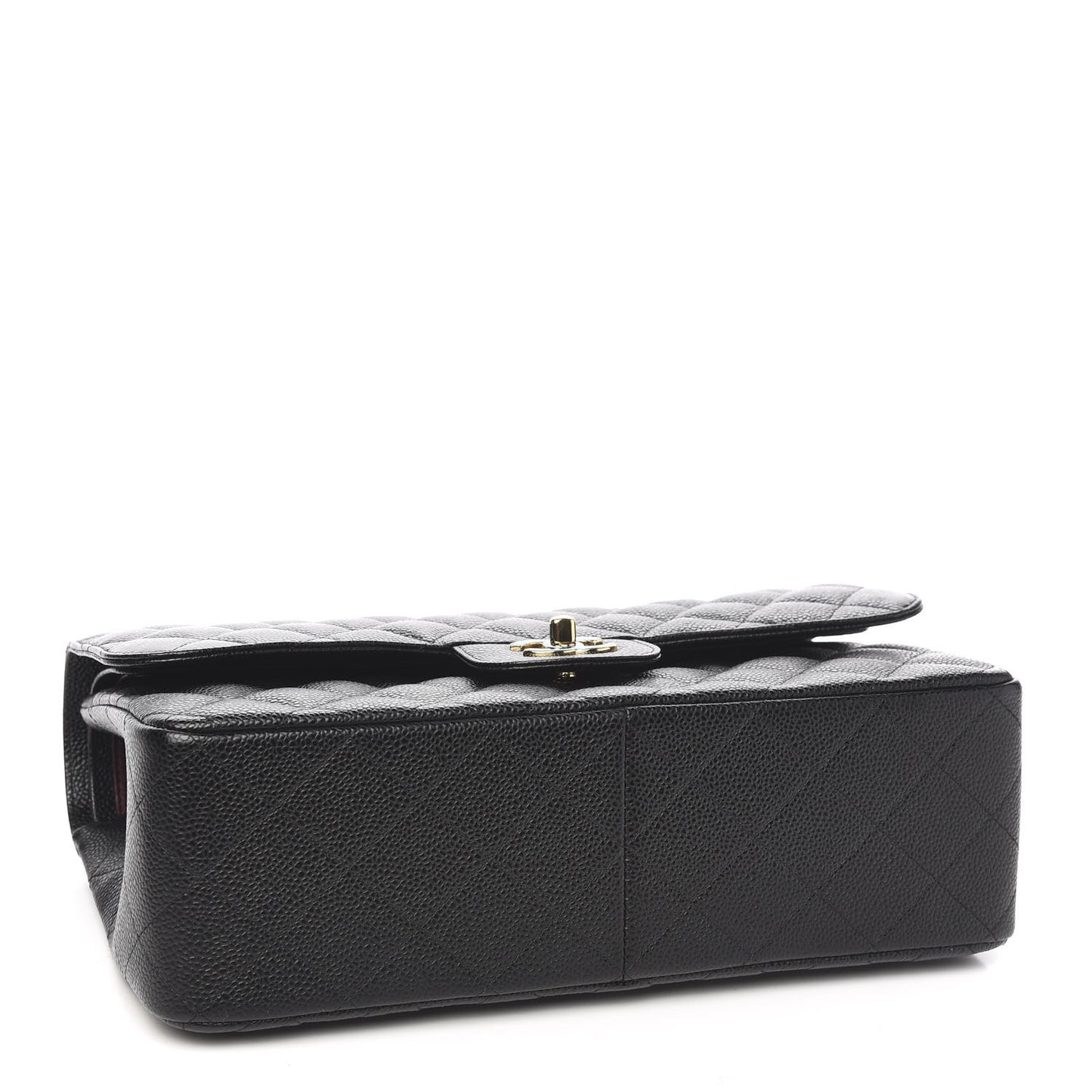 Caviar Quilted Jumbo Double Flap Black