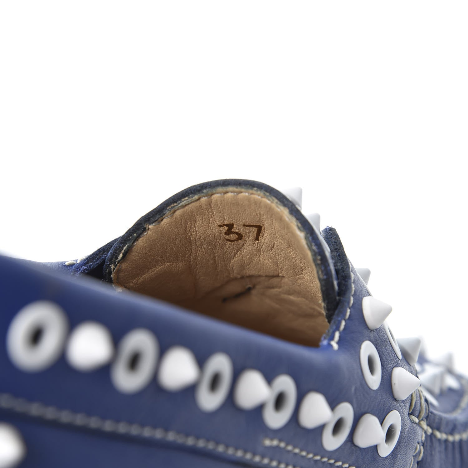 Christian Louboutin Calfskin Yacht Spikes Loafers 37 Blue 10 of 10