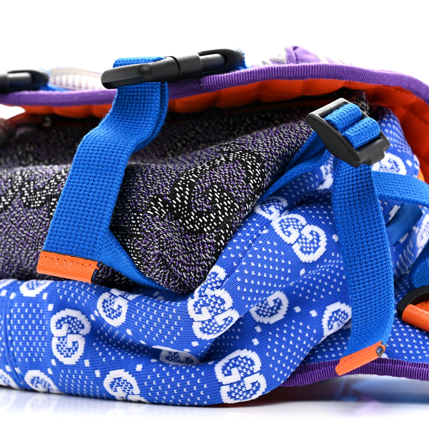 Gucci Jersey GG Monogram All Over Sporty Flap Backpack Blue Multicolor 10 of 11
