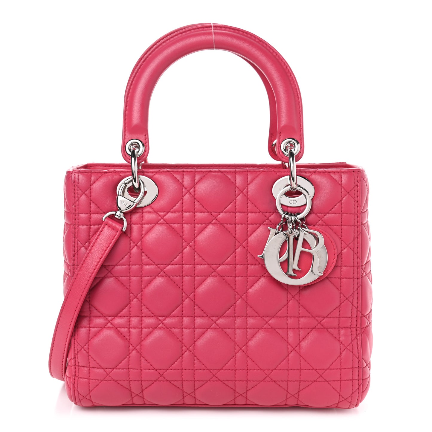 Lambskin Cannage Medium Lady Dior Pink