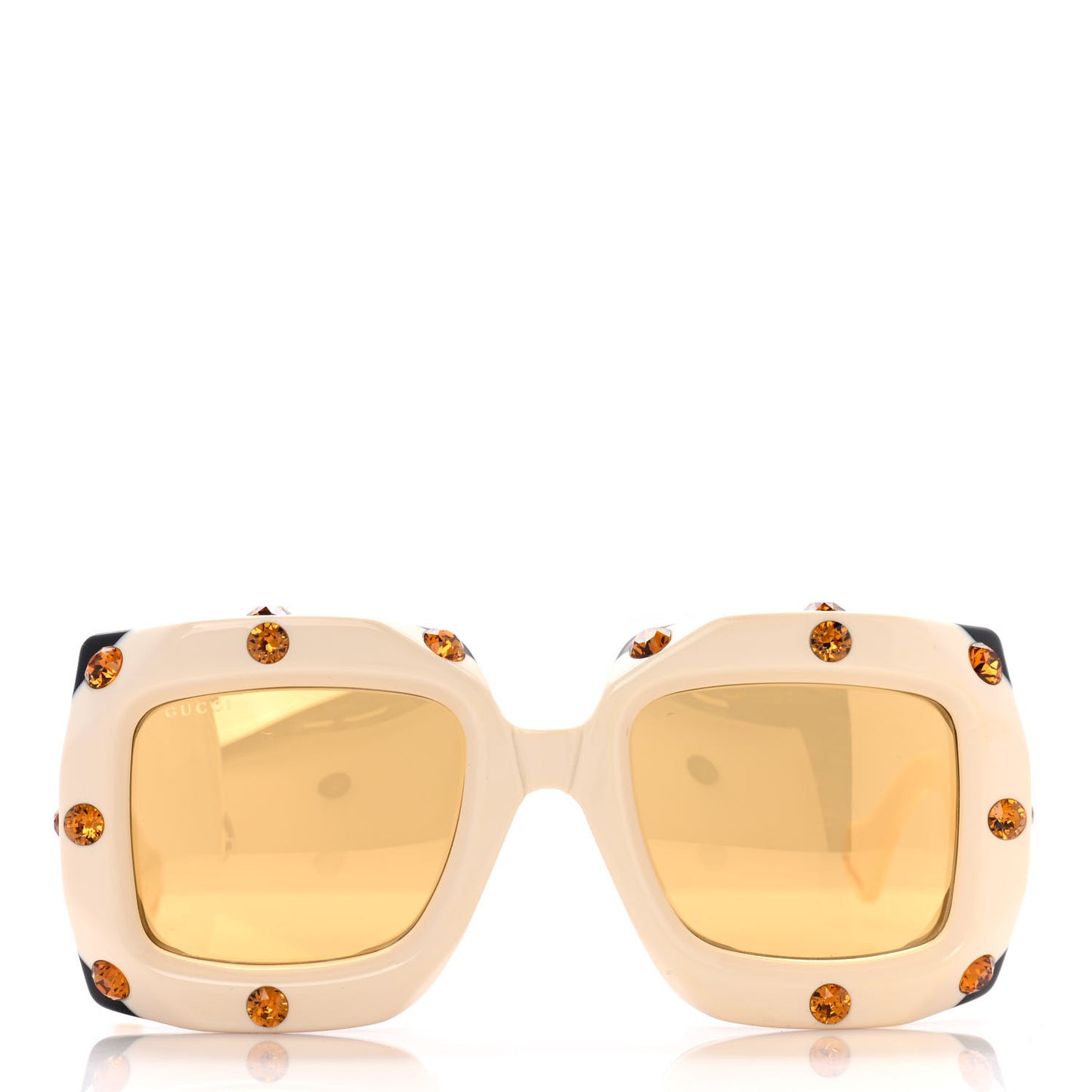 Acetate Crystal Oversize Sunglasses GG0481S White