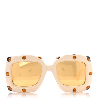 Gucci Acetate Crystal Oversize Sunglasses GG0481S White 2 of 8