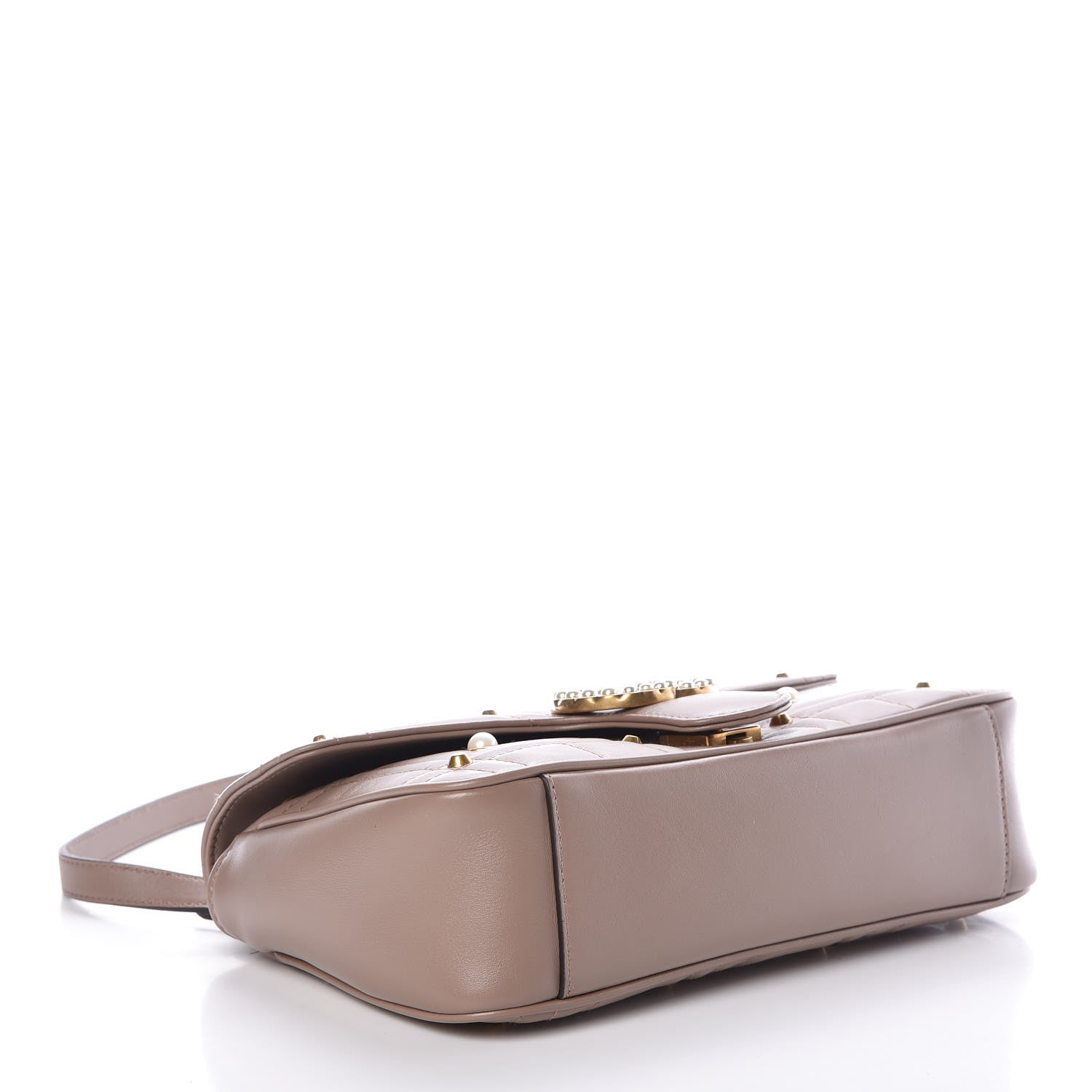 Gucci Calfskin Matelasse Studded Mini Pearly GG Marmont Shoulder Bag Porcelain Rose 4 of 9