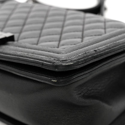 Chanel Calfskin Quilted Medium Boy Flap So Black 11 of 14