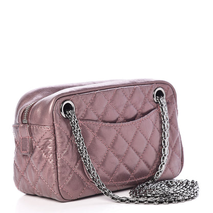 Chanel Metallic Aged Calfskin Quilted Small Reissue Camera Case Rose Fonce 3 of 10