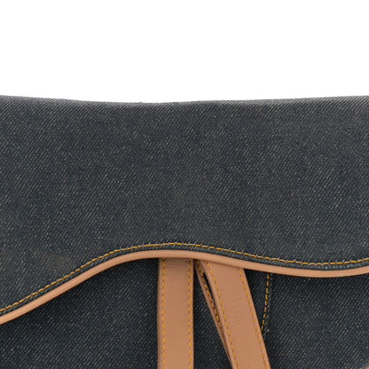 Christian Dior Denim Calfskin Saddle Bag Blue 8 of 12