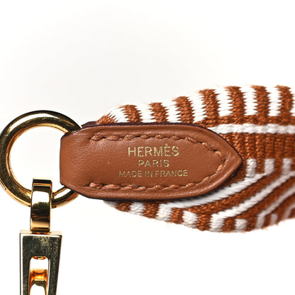 Hermes Toile Swift 25mm Sangle Cavale Shoulder Strap Gold White 3 of 6